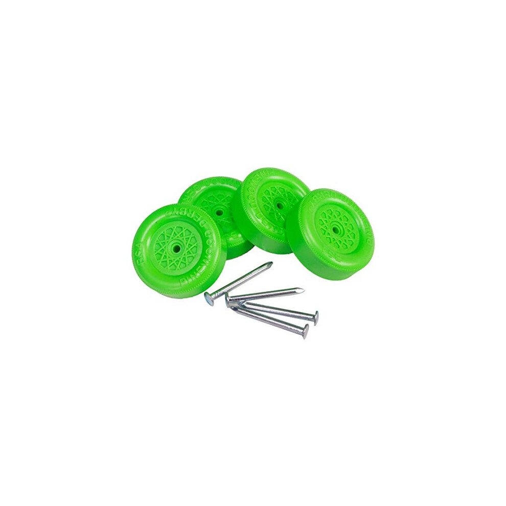 Official Pinewood Derby Wheels and Axles (Green)