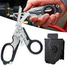 (Shears with case) Multifunction Raptor 6 In1 Raptor Emergency Response Shears With Strap Cutter And Glass Breaker Black Strap Cutter Safety Hammer
