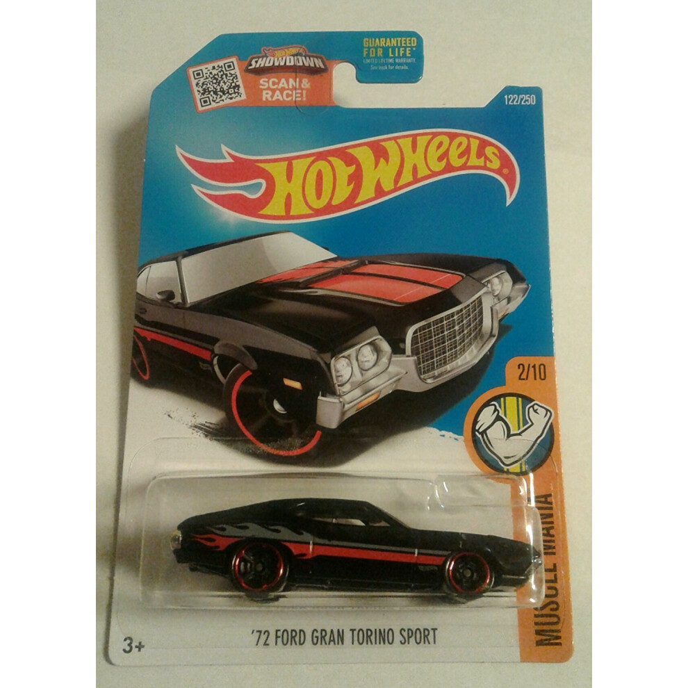 Hot Wheels  2016 Muscle Mania  '72 Ford Gran Torino Sport [Black] 122/