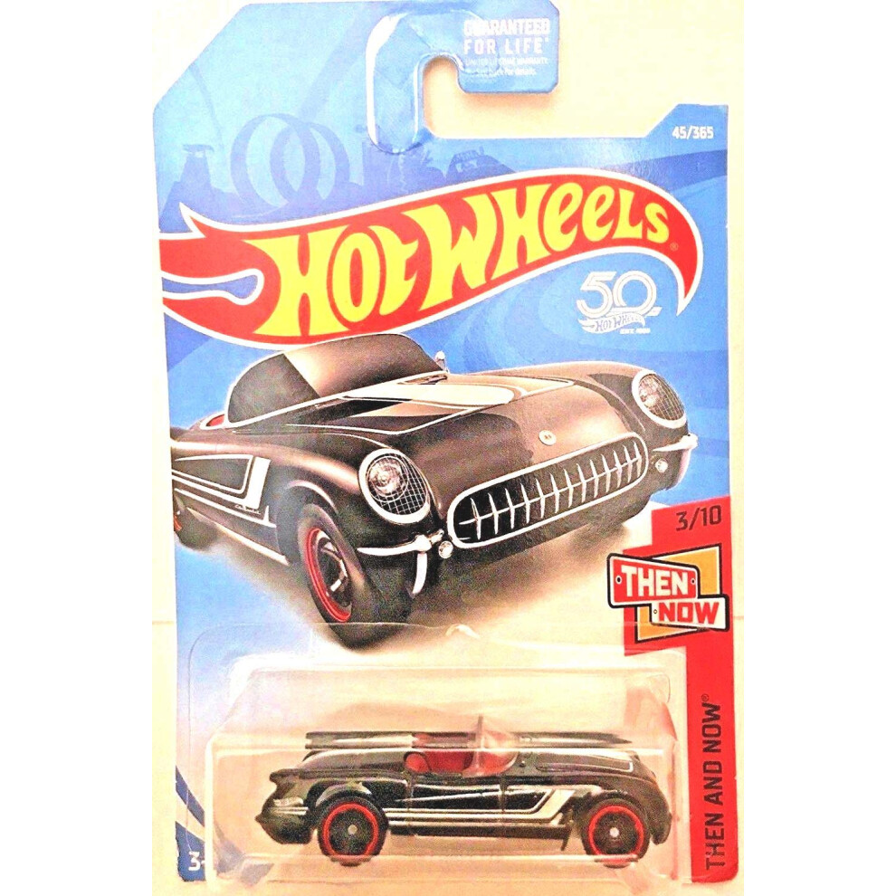 Hot Wheels 2018 50th Anniversary Then and Now '55 Corvette 45/365  Bla