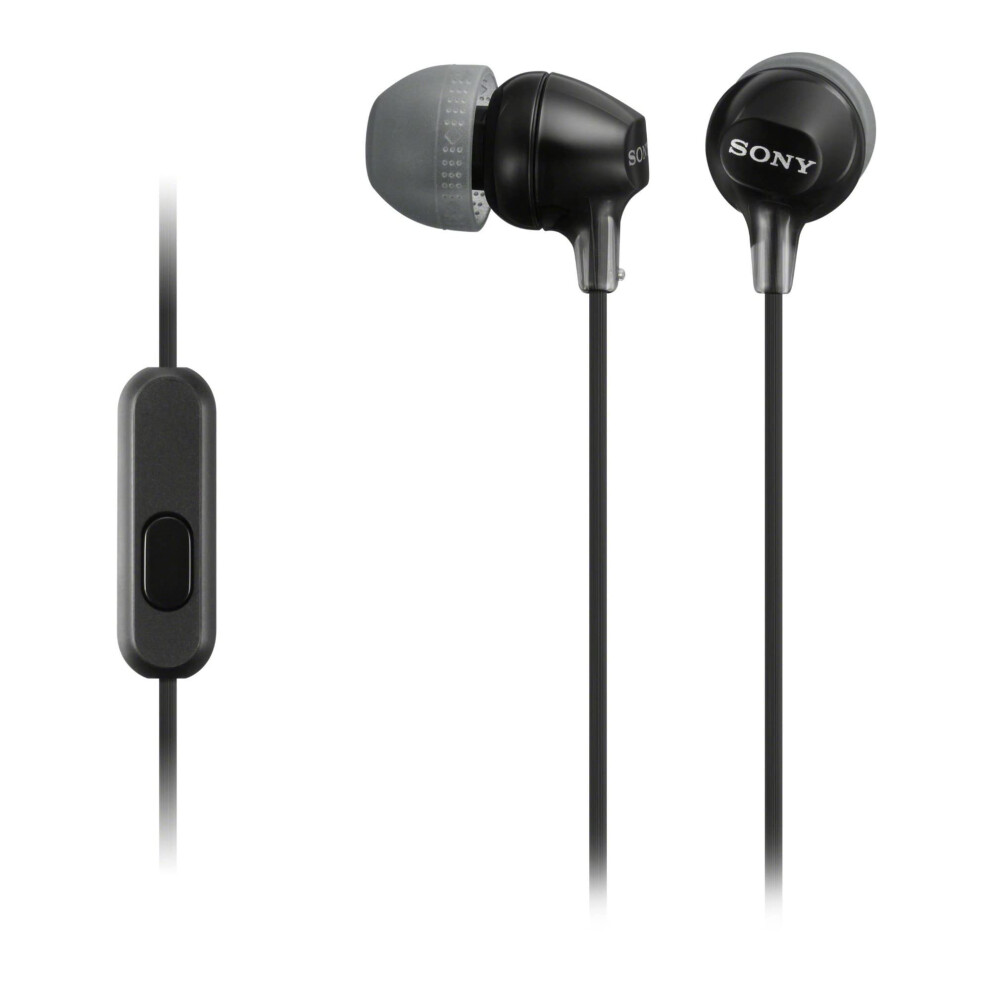 Sony MDREX14AP In-Ear Earbud Headphones with Mic (Black)