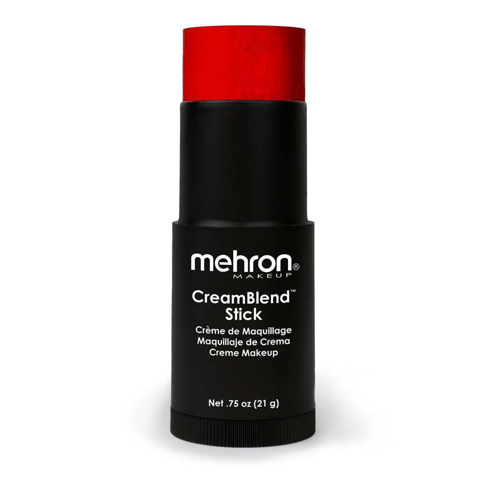 Mehron Makeup CreamBlend Stick | Face Paint  Body Paint  & Foundation Cream Makeup | Body Paint Stick .75 oz (21 g) (Red)