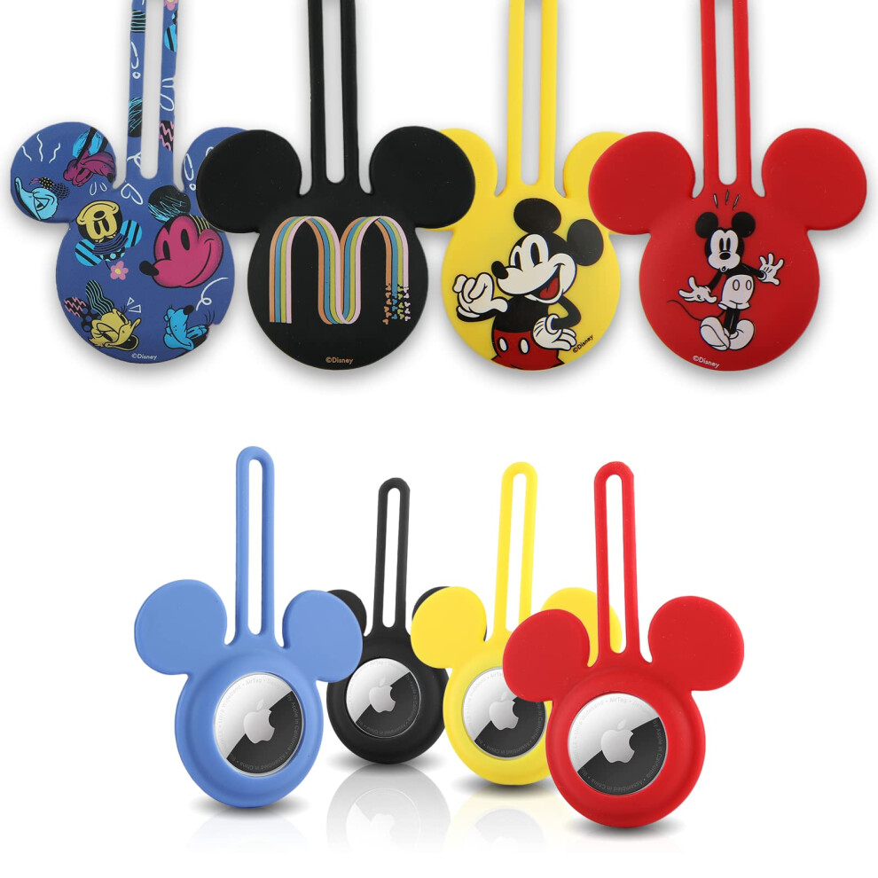 Disney Mickey Mouse Ears 4-Pack Silicone Airtag Holder Case- 4 Airtag