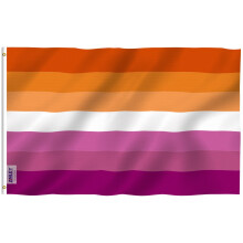 Anley Fly Breeze 3x5 Feet Sunset Lesbian Pride Flag - Vivid Color and Fade proof - Canvas Header and Double Stitched - Sunset Pride with Brass Gromme