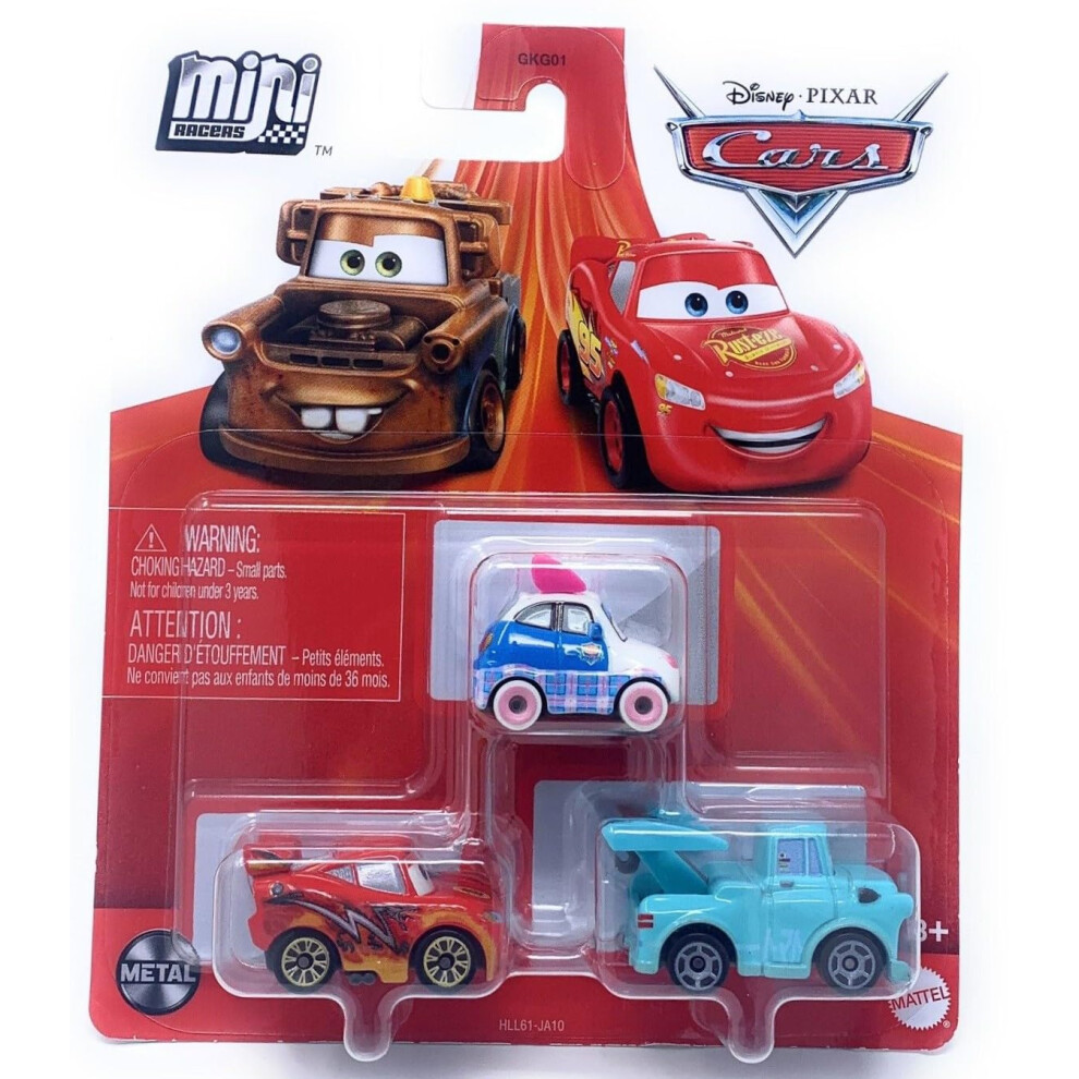 Disney Cars Mini Racers 3-Pack (Suki  Dragon Lightning McQueen  Tokyo