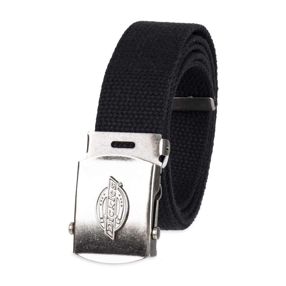 Dickies Cotton Web Belt with Military Logo Buckle  Black  One Size