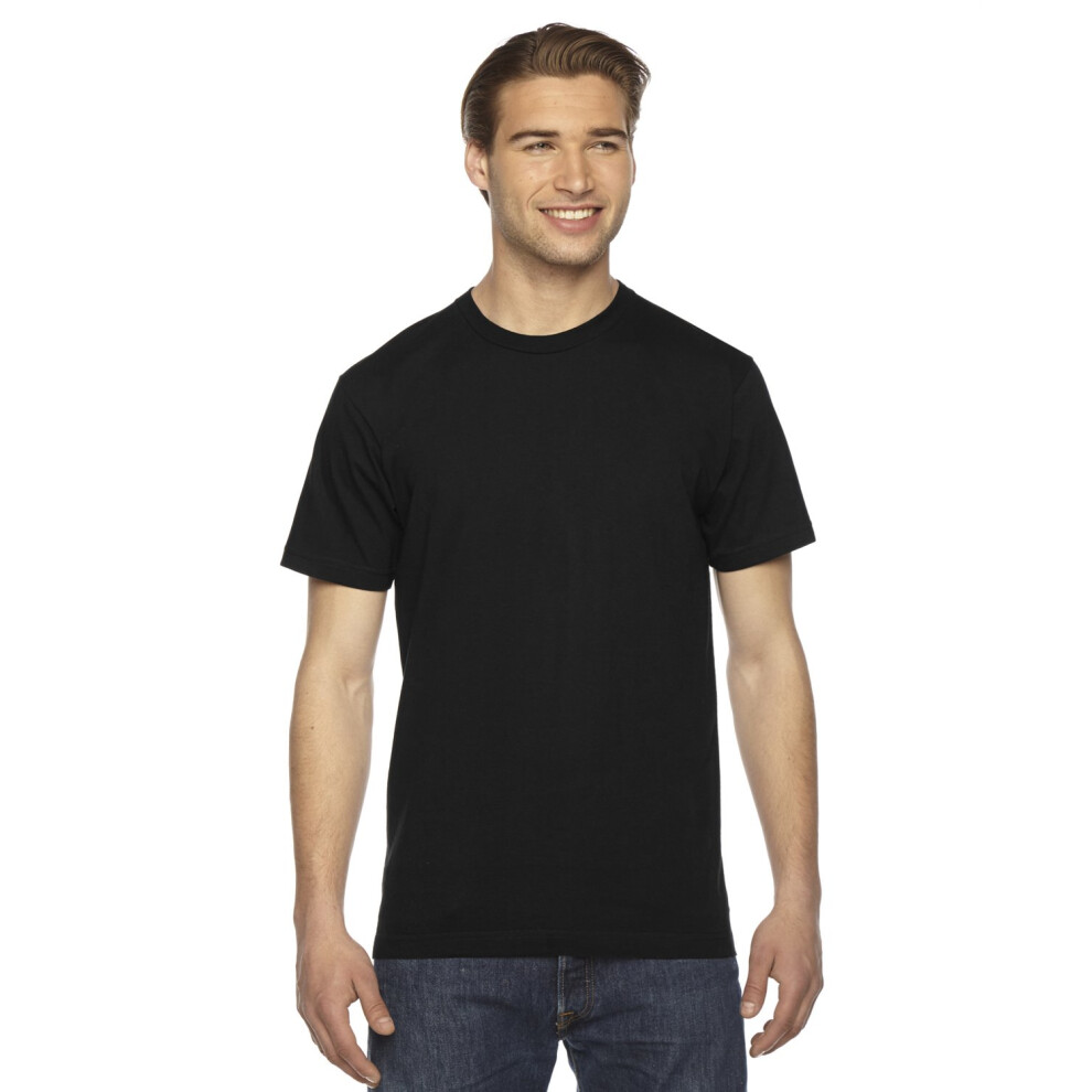 American Apparel Unisex Fine Jersey Short Sleeve T-Shirt  Black  Large