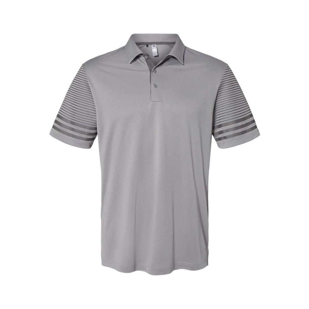 adidas - Striped Sleeve Polo - A490-4XL - Grey Three/Grey Five