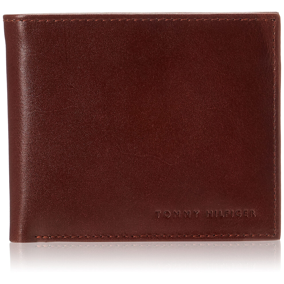 Tommy Hilfiger Men's Passcase Wallet with Multiple Card Slots  Tan  On