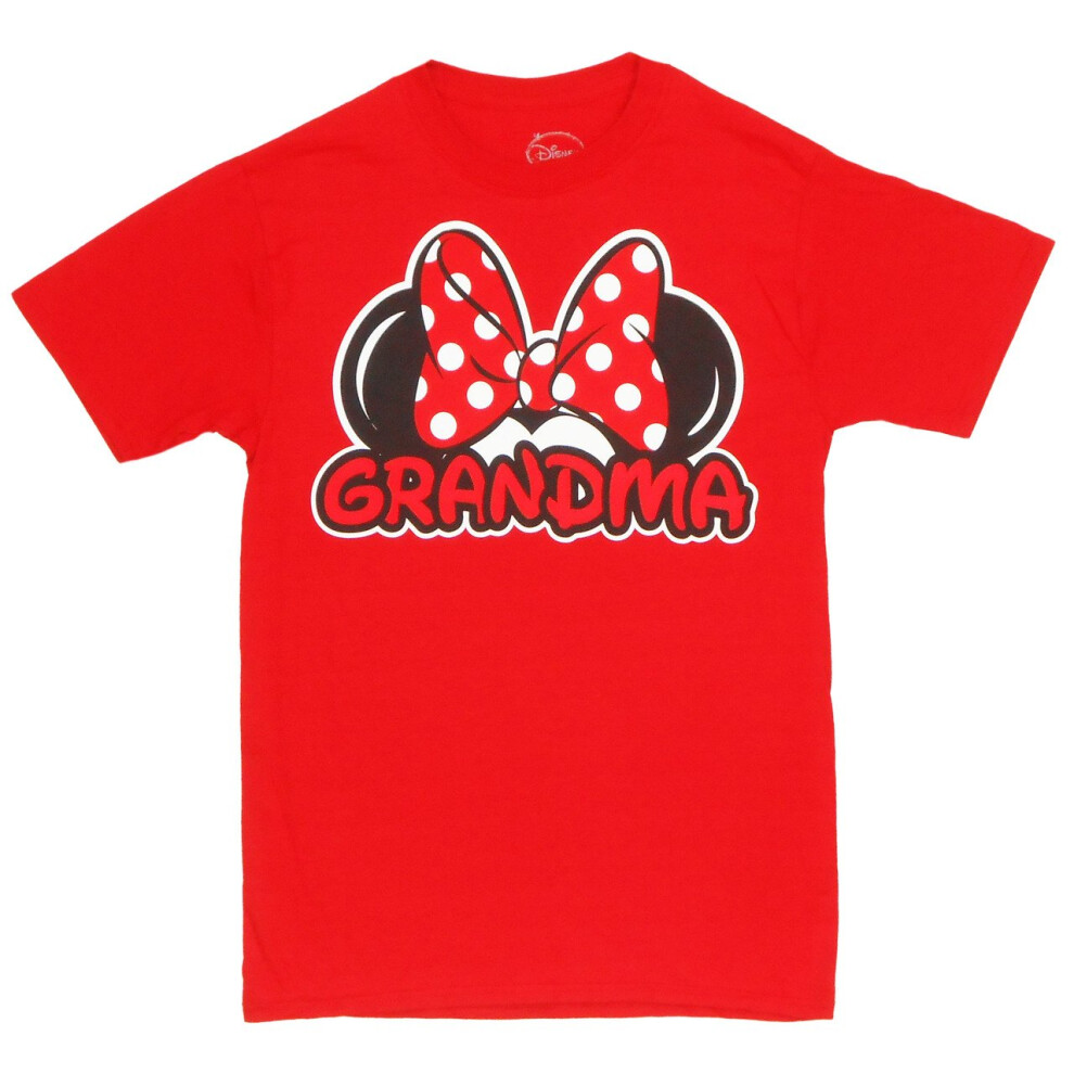 Disney Adults Mickey Mouse Grandma Fan Red X-Large T-Shirt