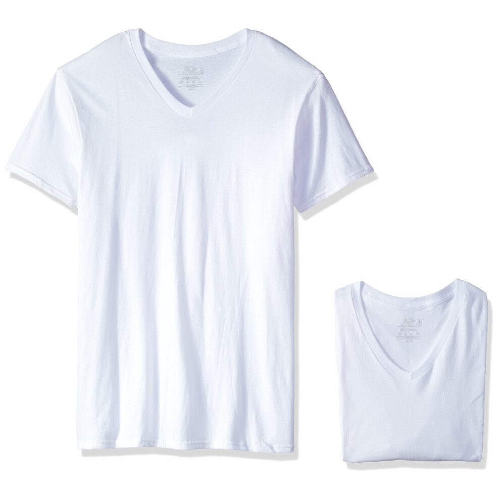 Fruit of the Loom Men's Size 3-Pack Premium Man V-Neck  White ice  X-L