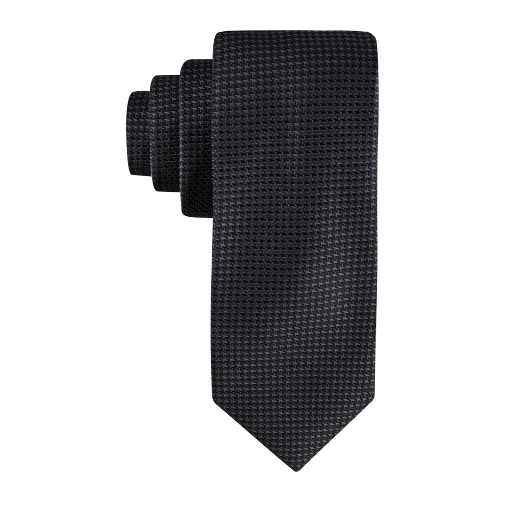 Calvin Klein Men's Black Tie  Black Gingham  One Size