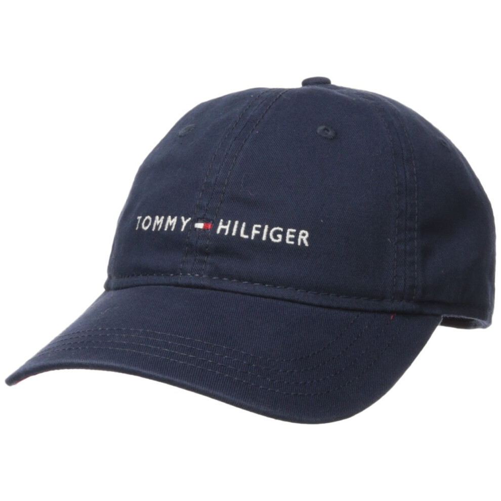 Tommy Hilfiger Men's Logo Dad Baseball Cap  Tommy Navy  One Size