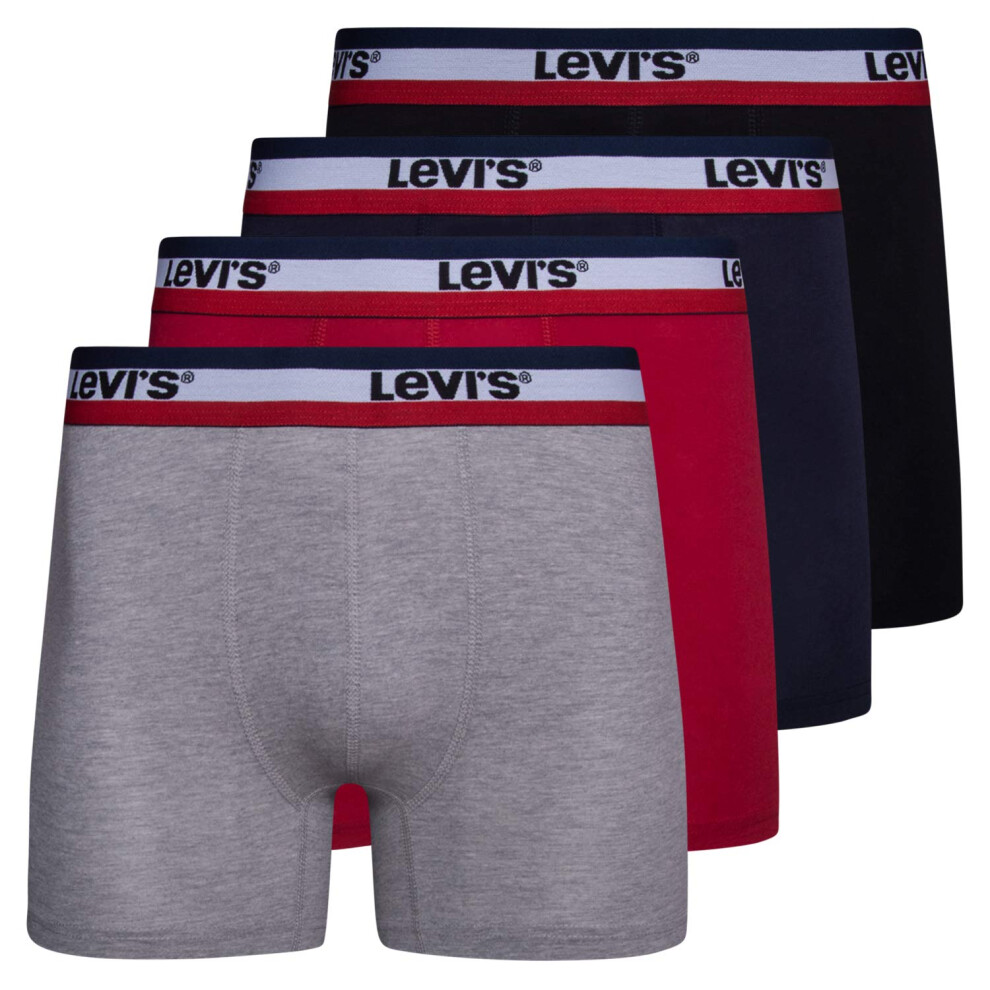 Levi's Mens Boxer Briefs Cotton Stretch Underwear For Men 4 Pack Grey/