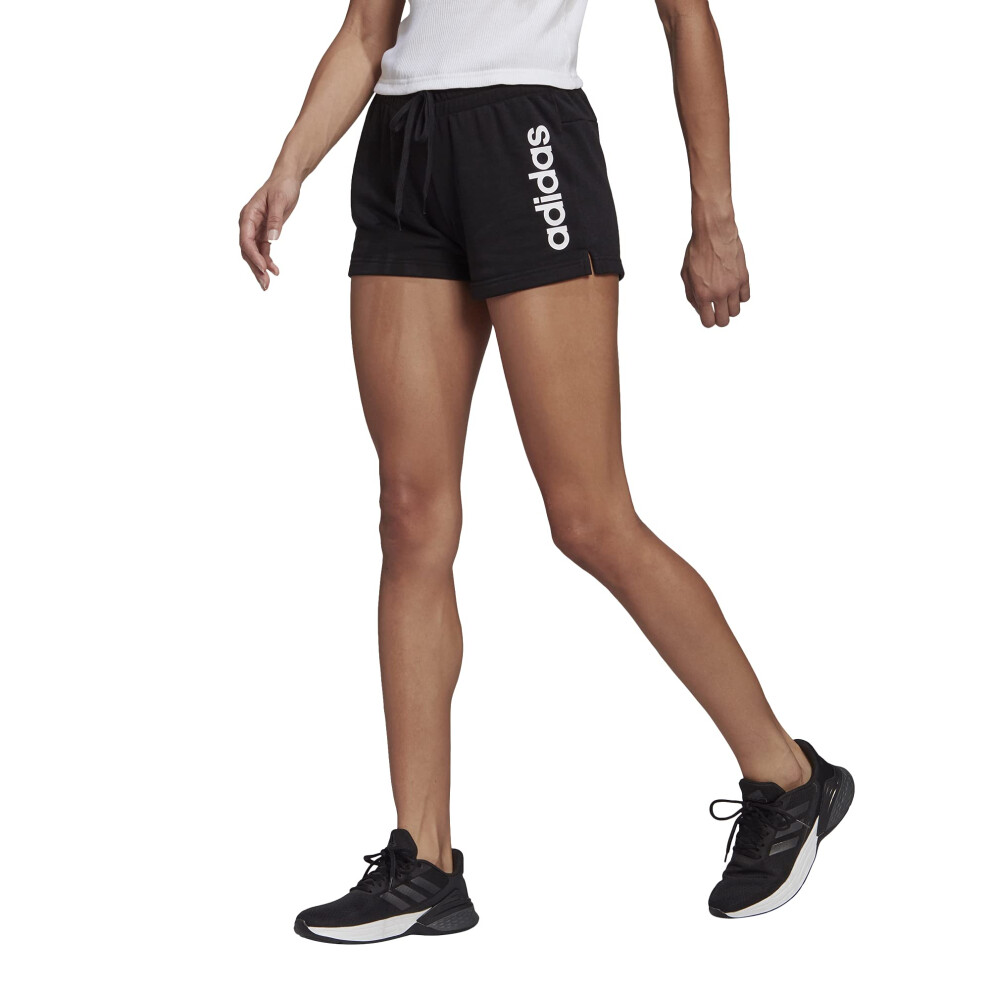 adidas Women's Essentials Slim Logo Shorts  Core Black/White  3X