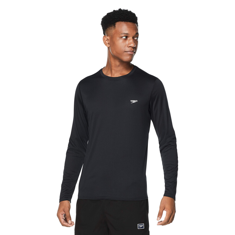 Speedo Men's Standard Uv Swim Shirt Graphic Long Sleeve Tee  Island An