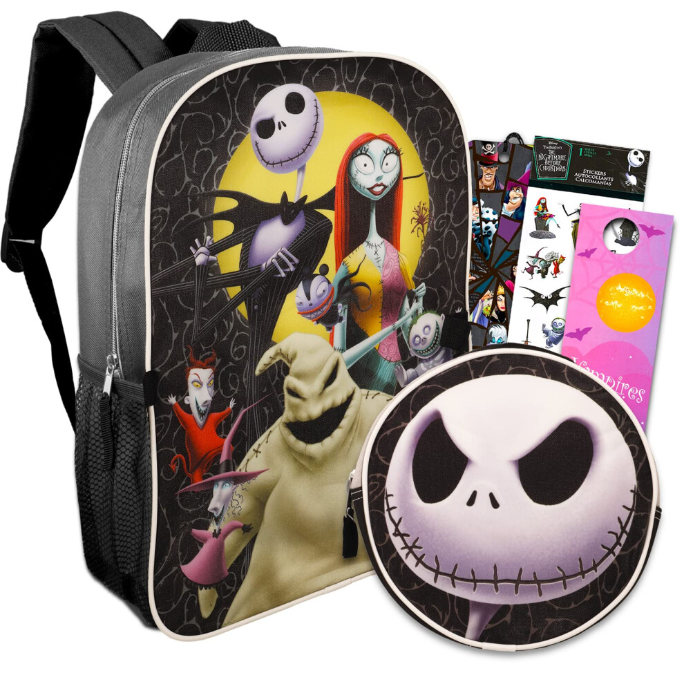 DISNEY Nightmare Before Christmas Backpack with Lunch Box - Bundle wit