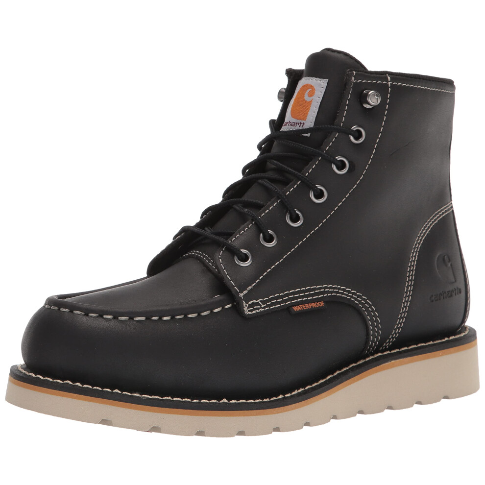 Carhartt mens 6 Inch Waterproof Wedge Soft Toe Work Boot  Black Oil Ta