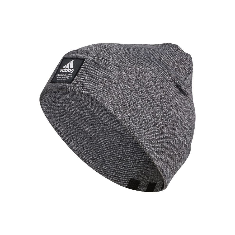 adidas Men's Amplifier Fold Beanie  Carbon-Grey Twist/Black/White  One