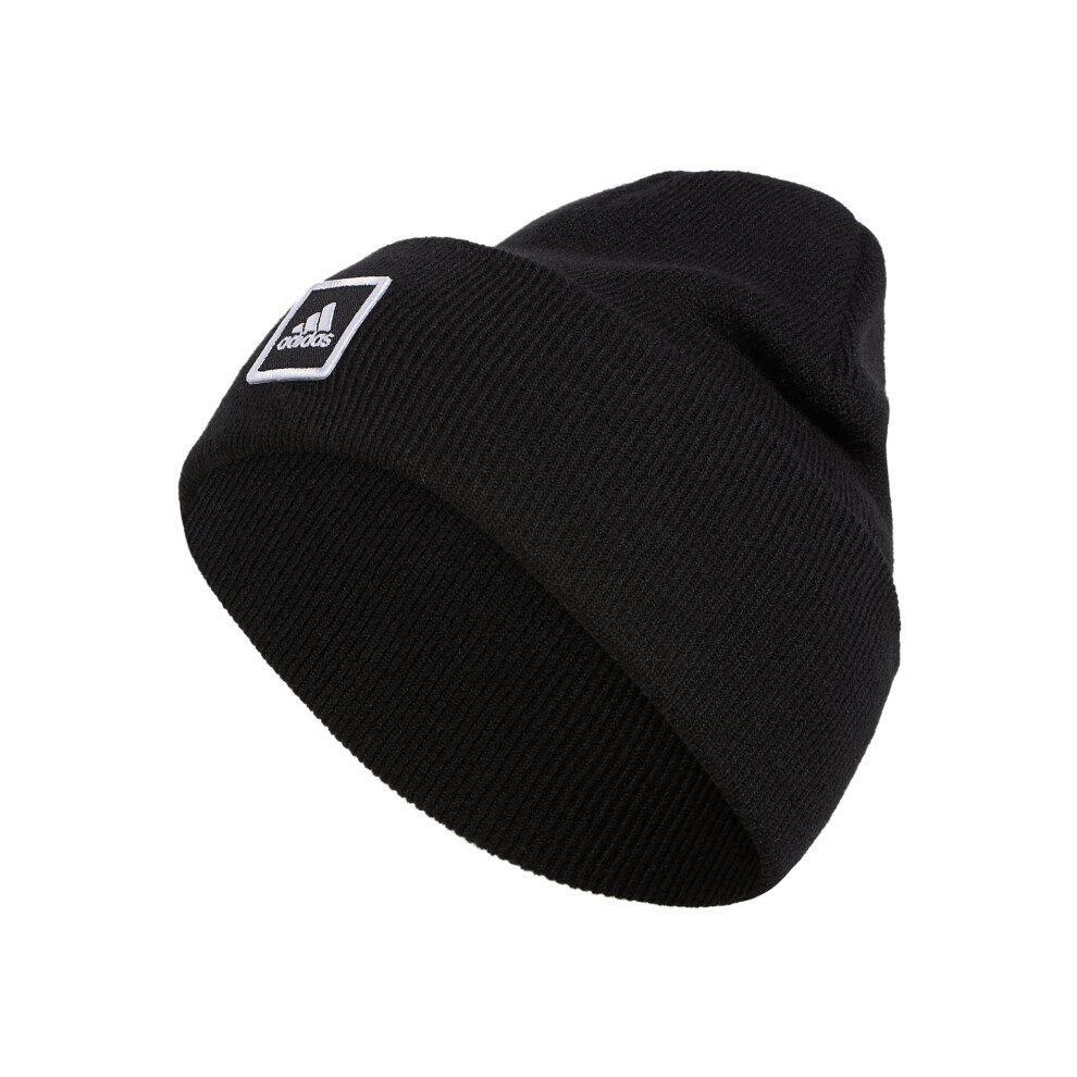 adidas Wide Cuff Fold Beanie  Black/White  One Size