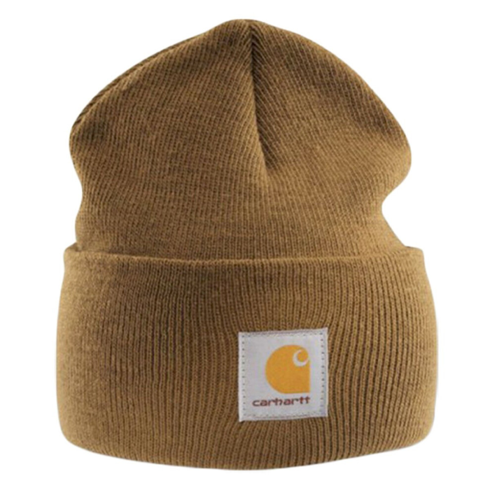 Carhartt -mens Acrylic Watch Cap - Light brown Branded Beanie Ski hat