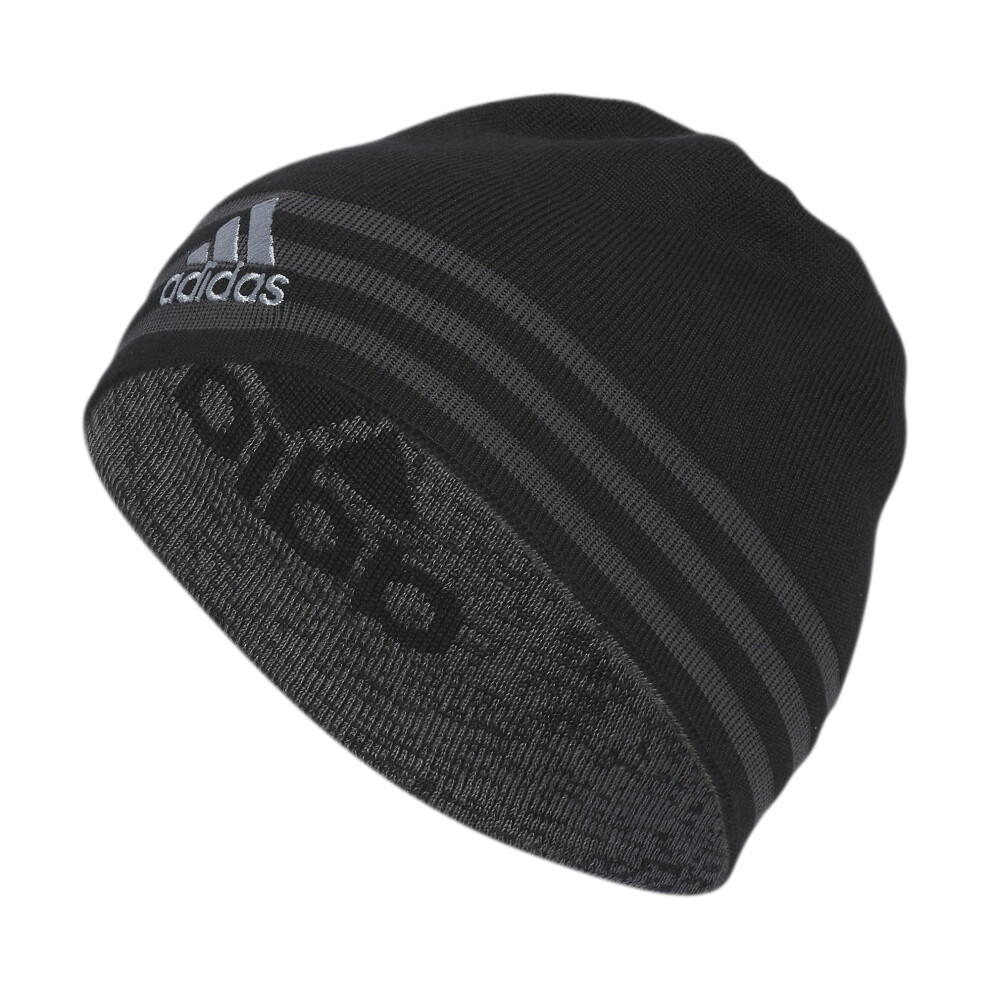 adidas Men's Eclipse Reversible Beanie  Black/Onix Grey/Grey F23  one_