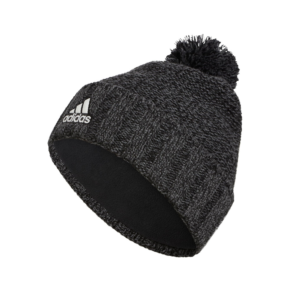 adidas Men's Recon Ballie Pom Beanie  Black-Grey Six Marl/Black/White