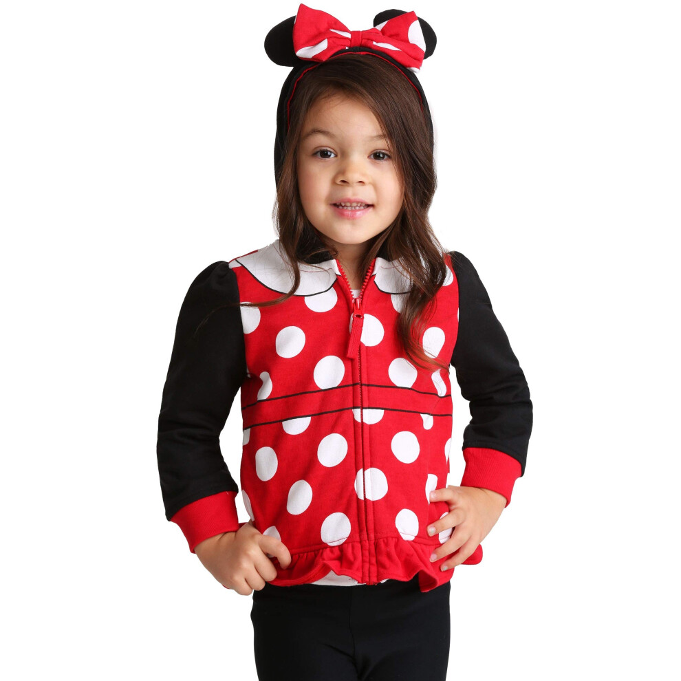 Disney baby girls Minnie Mouse Costume Zip-up Hoodie Hooded Sweatshirt