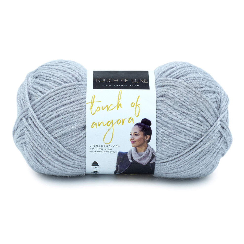 Lion Brand Yarn Touch of Angora Yarn  Pearl Grey