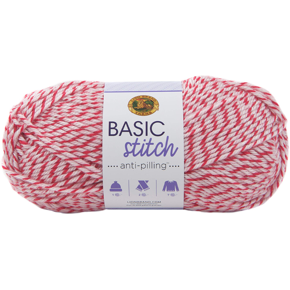 LION BRAND YARN COMPANY Yarn Basic Stitch  Strawberry Twist