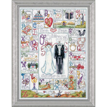 Kit de punto de cruz contado Design Works Record - Wedding Abc