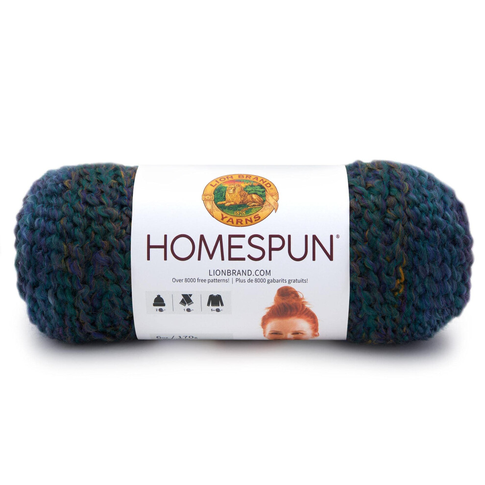 Lion Brand Yarn (1 Skein) Homespun Bulky Yarn  Celestial Stripes  555 Foot (Pack of 1)