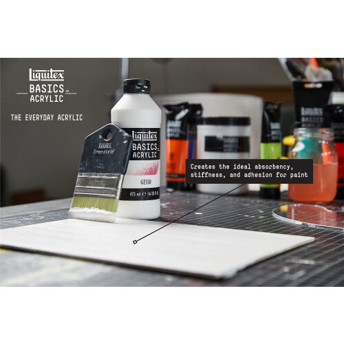 Liquitex BASICS Gesso Surface Prep Medium  473ml (16-oz) Bottle  White 2