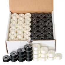 144 Svart och vita fr-lindade spolar fr brodermaskiner kompatibla med PE-700 PE700II PE-750D PE-770 PE-780D Innovis 1000 Innovis 1200 Innovis 1
