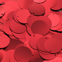 30mm Sequins Red Matte Metallic Medium Top Hole Made in USA
