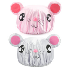 FirstKitchen Shower Cap for Kids 2PCS Toddler Shower Cap Cute Shower Cap with Double Layer Kids Shower Caps for Girls Boys Child with Car