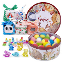 34 + 6 Bath Bombs with Crystal Toys Inside for Kids  34PCS Organic Surprise Bath Bomb Gift Set for Christmas  Birthday  Easter  Natural Fizz