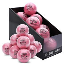 Badebomben-Geschenkset fur Frauen, BODY & EARTH, 10 x 3,5 oz, atherische    le, Kirschblute, handgefertigt, Geburtstagsgeschenkidee fur Familienfra