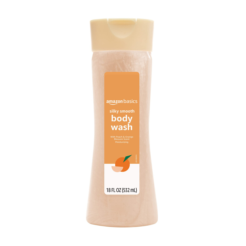 Amazon Basics Silky Smooth Body Wash  Peach & Orange Blossom Scent  18 Fl Oz