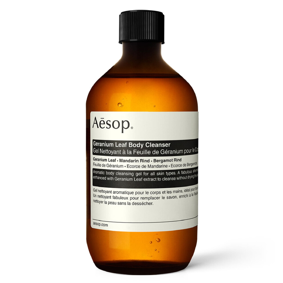 Aesop Geranium Leaf Body Cleanser | Invigorating Gentle Cleansing Gel | Green  Citrus  Fresh | 16.9 fl oz