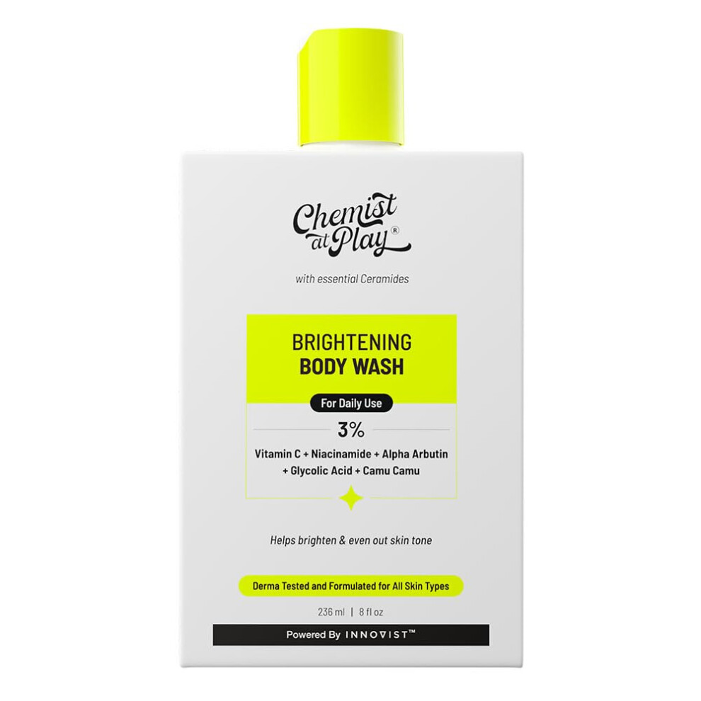 Chemist At Play Brightening Body Wash With Alpha Arbutin & Vitamin C - Even Skin Tone, Fade Reduction | Cap-Bw-Bright-236Ml