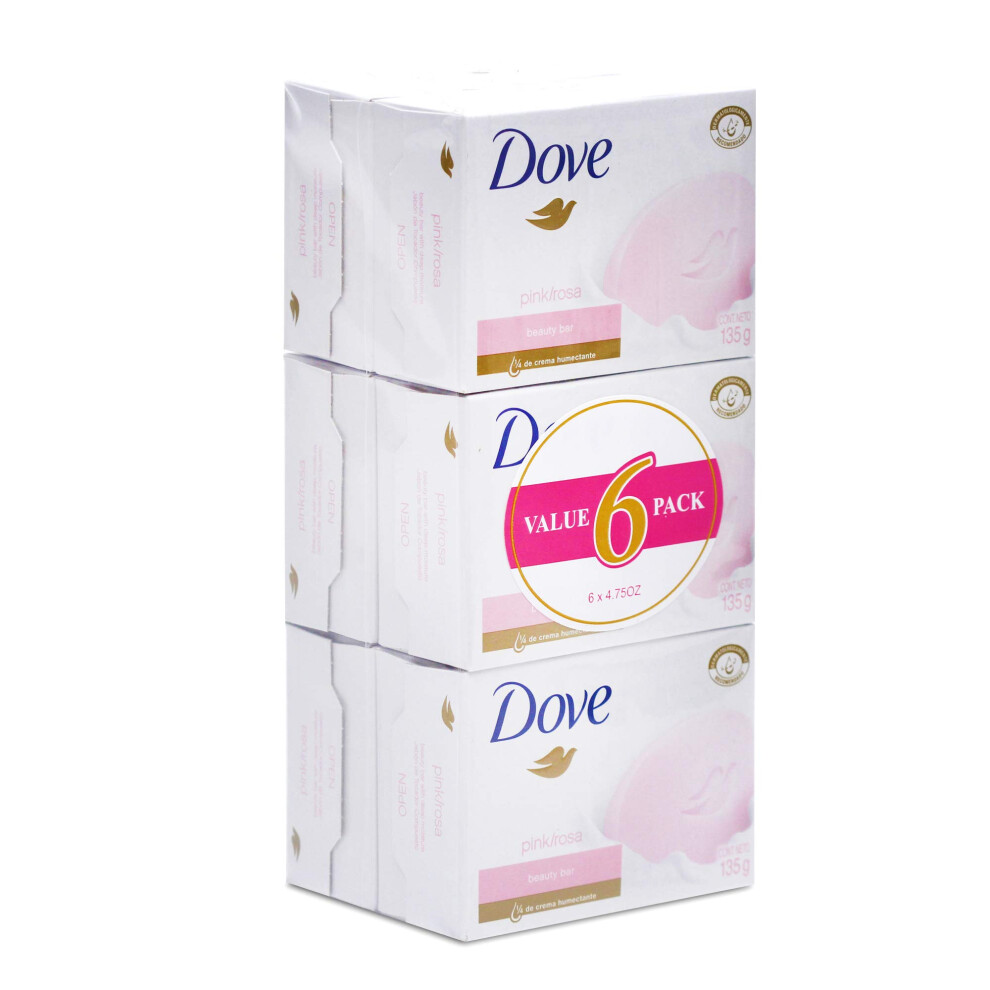 Dove Beauty Cream Bar Soaps  Pink/Rosa - 135g / 4.76oz x 6 Pack6