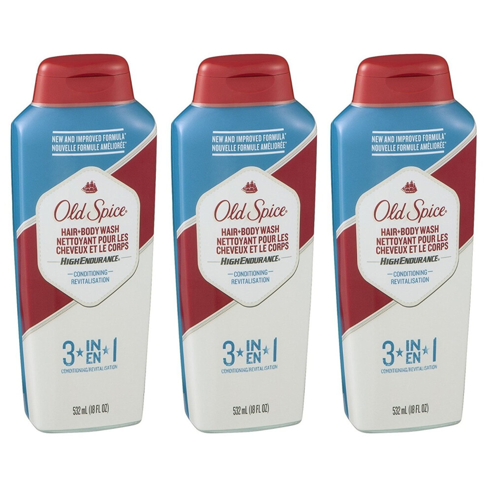 Old Spice High Endurance Conditioning Hair & Body Wash 18 Fl Oz (Pack of 3) by Old Spice