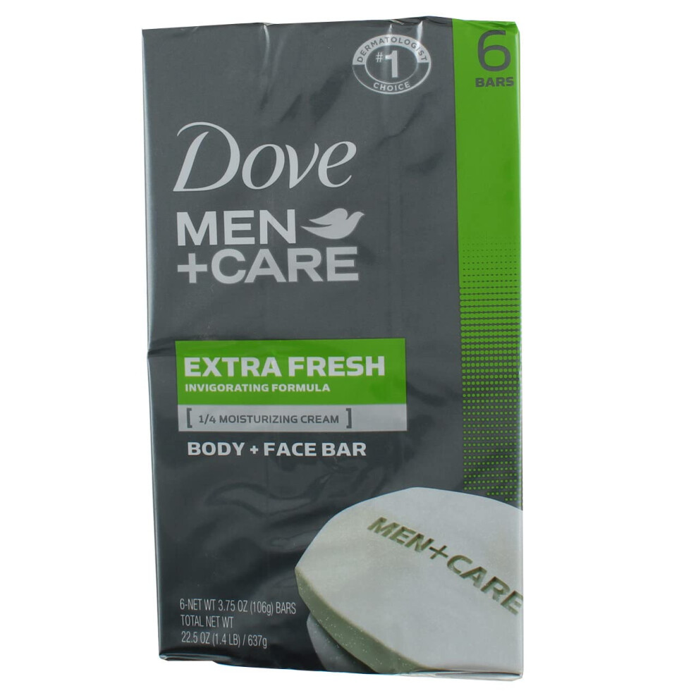 Dove Men+Care Body and Face Bar Extra Fresh 4 oz  6 Bar (Pack of 2)