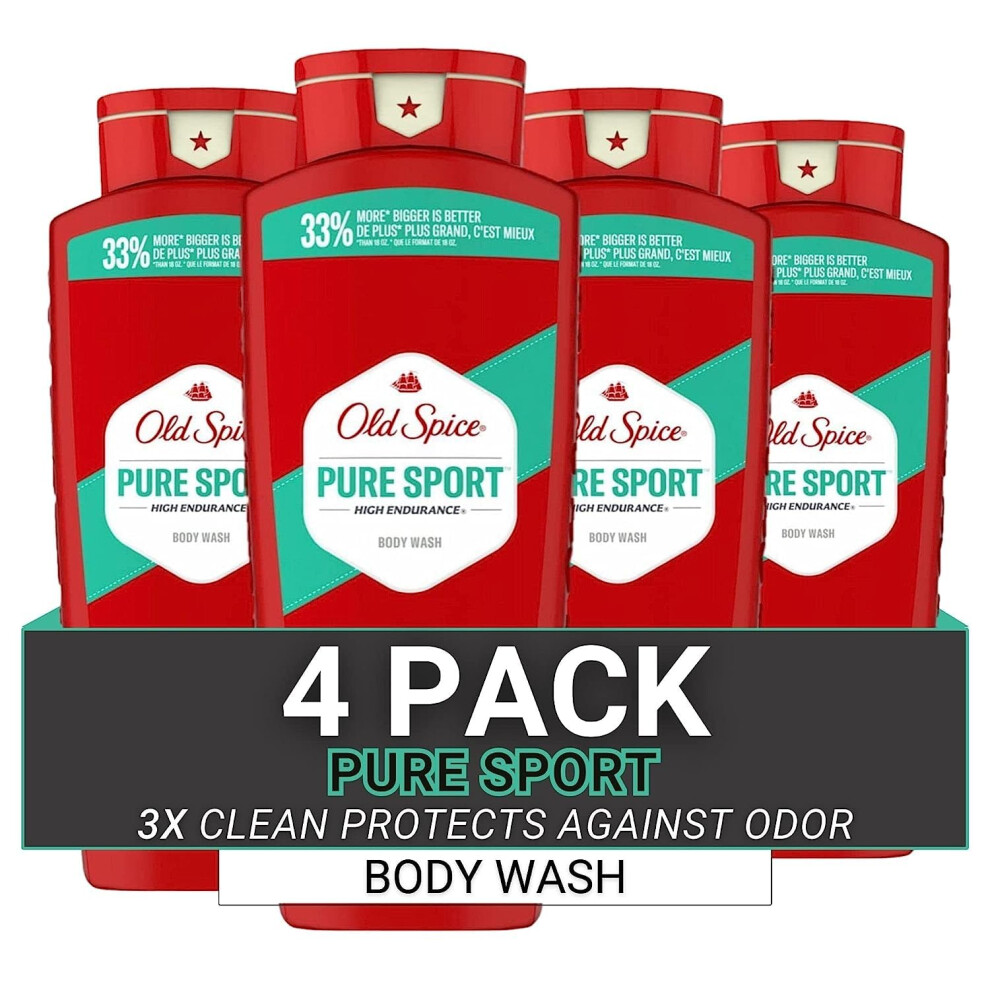 Old Spice Body Wash for Men  High Endurance Pure Sport  24 Fl Oz (Pack Of 4)