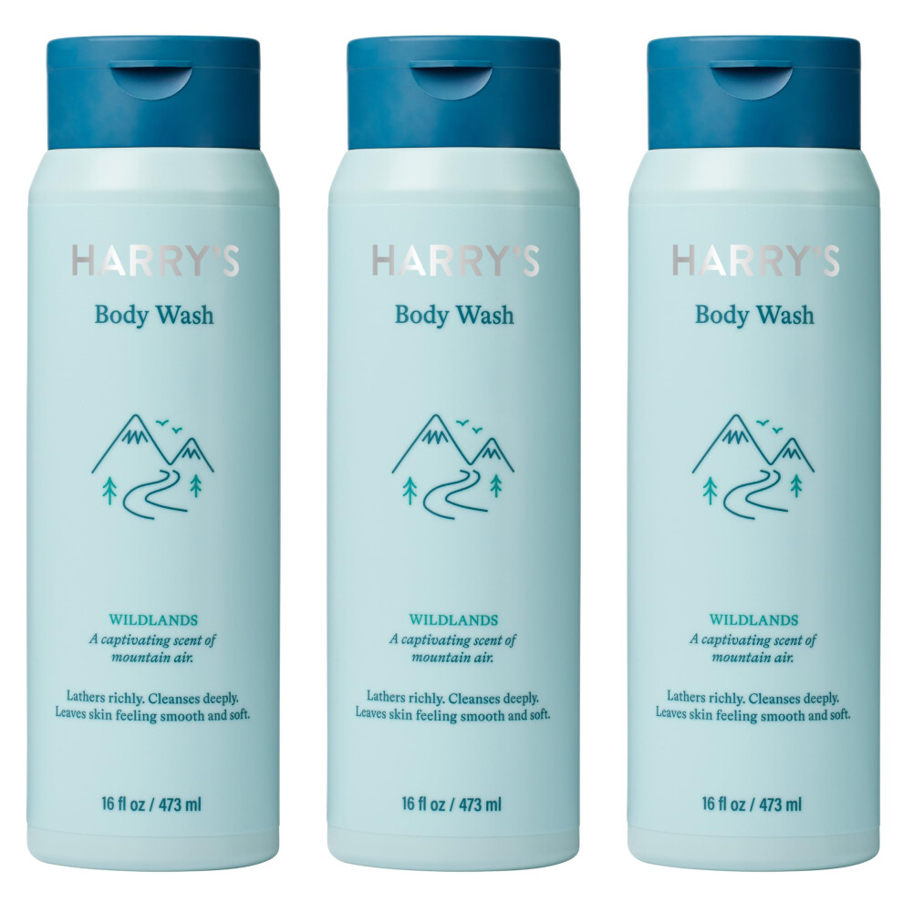 Harry's Men's Body Wash Shower Gel - Wildlands  16 Fl Oz (Pack of 3)