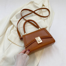(Brown) Unique Small Square Bag Contemporary Pu Leather Casual Shoulder Bag For Any Occasion