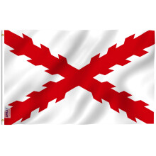 ANLEY Fly Breeze 3x5 Feet Cross of Burgundy Flag - Vivid Color and Fade Proof - Canvas Header and Double Stitched - Spanish Empire Burgundy Flag Poly