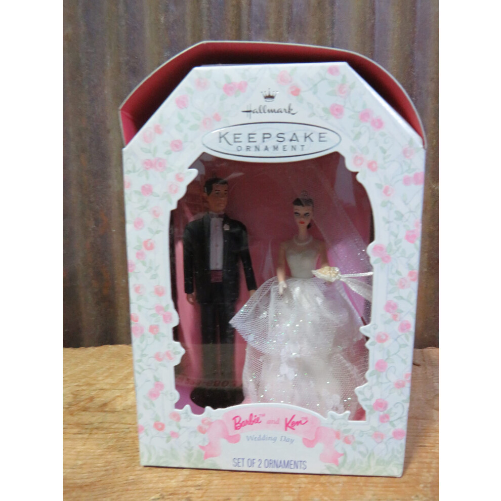 1997 Wedding Day Barbie and Ken Hallmark Ornament