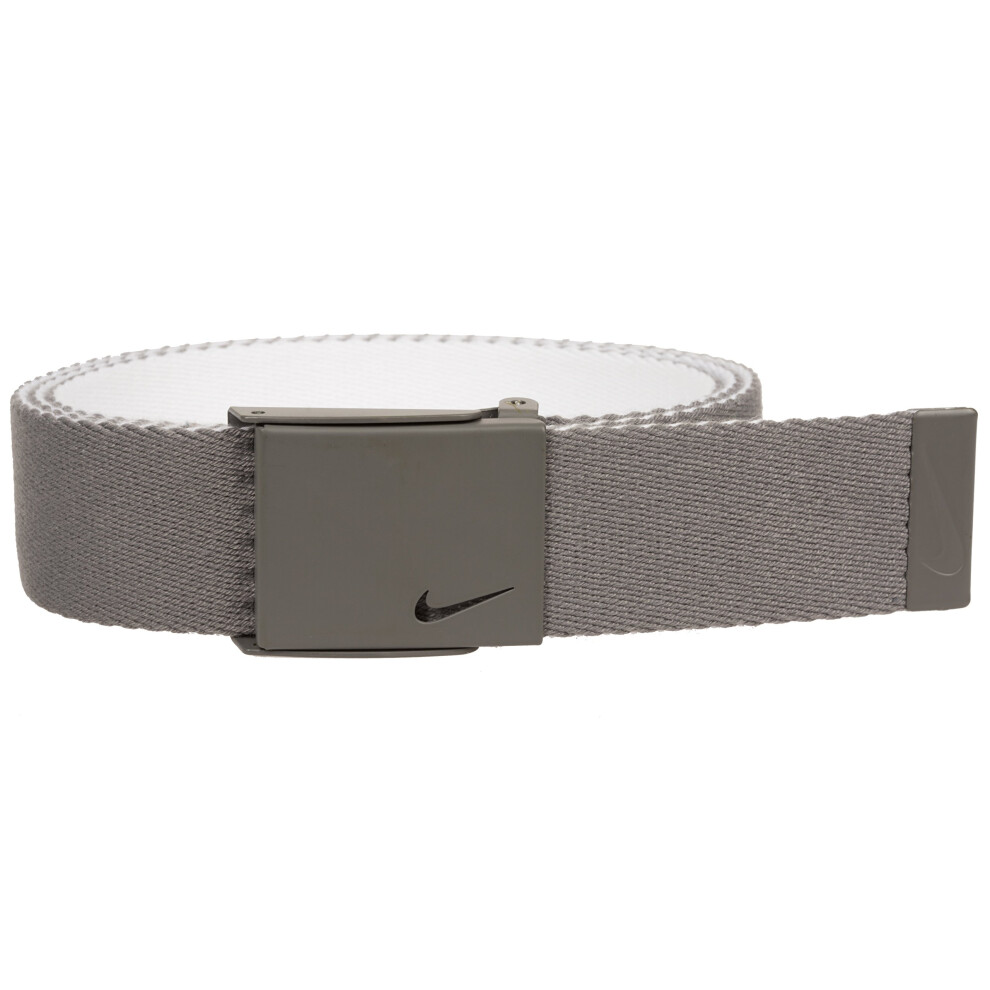 Nike Men's New Tech Essentials Reversible Web Belt  Light Charcoal/Whi